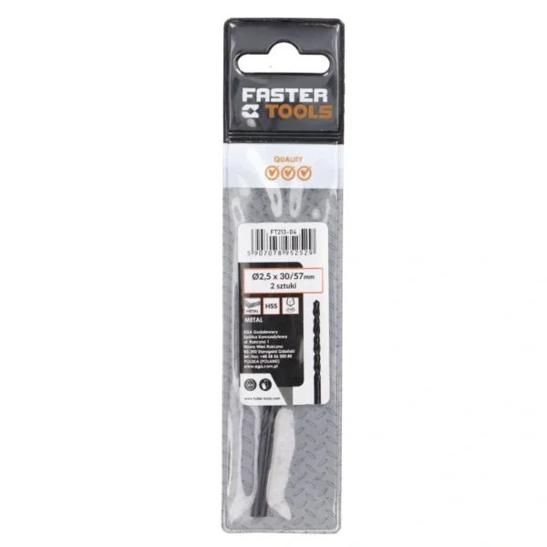 Burgija za metal HSS 2.5mm FASTER TOOLS 5252