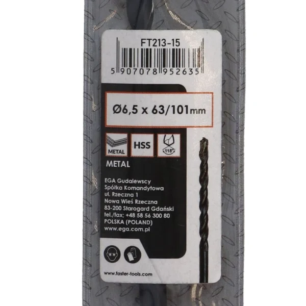 Burgija za metal HSS 6.5mm FASTER TOOLS 5263