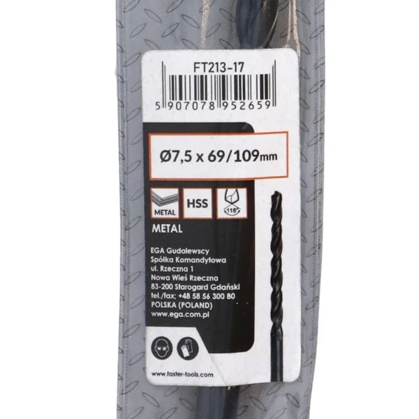 5265_6 Burgija za metal HSS 7.5mm FASTER TOOLS 5265
