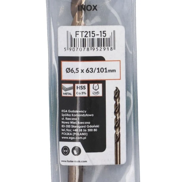5291_6 Burgija za metal HSS-Co 6.5mm FASTER TOOLS 5291