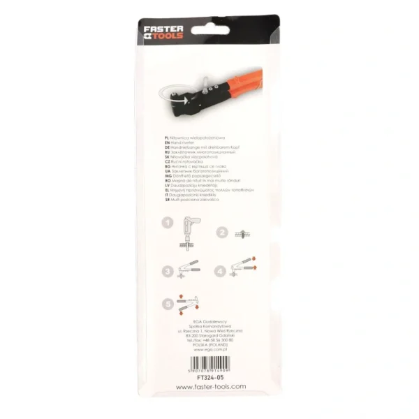 1490_8 Klešta za pop nitne 2.4-4.8mm FASTER TOOLS 1490