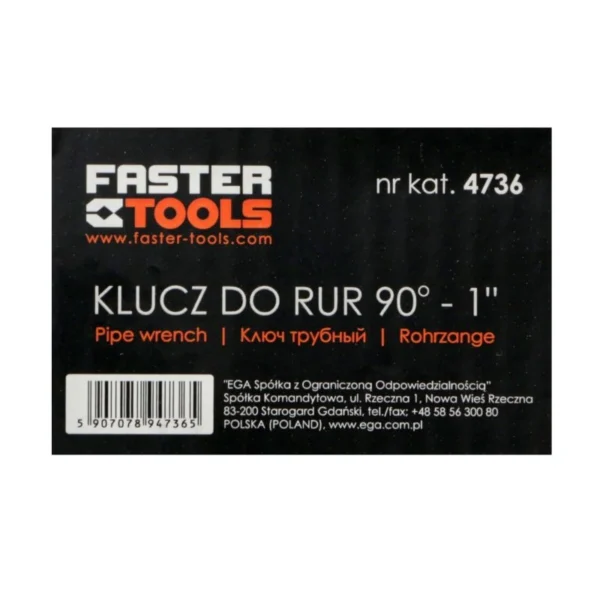 Klešta za cevi (švedska) 1" 90° FASTER TOOLS 4736