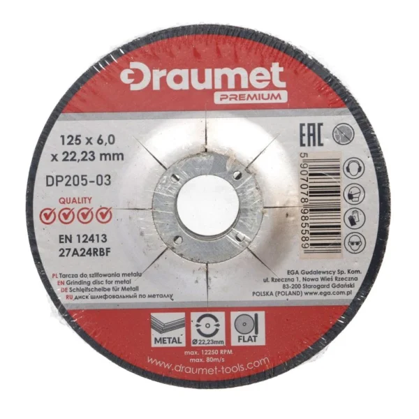 Brusna ploča 125x6x22,2mm DRAUMET PREMIUM 8558