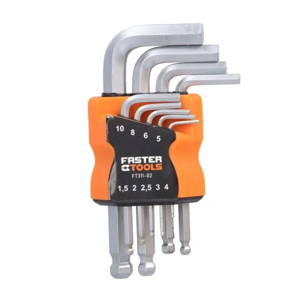 Imbus ključ sa kuglom kratki set 1.5-10mm FASTER TOOLS 1840
