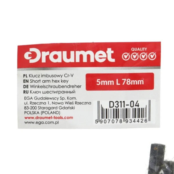 3442_6 Imbus ključ 5mm DRAUMET 3442