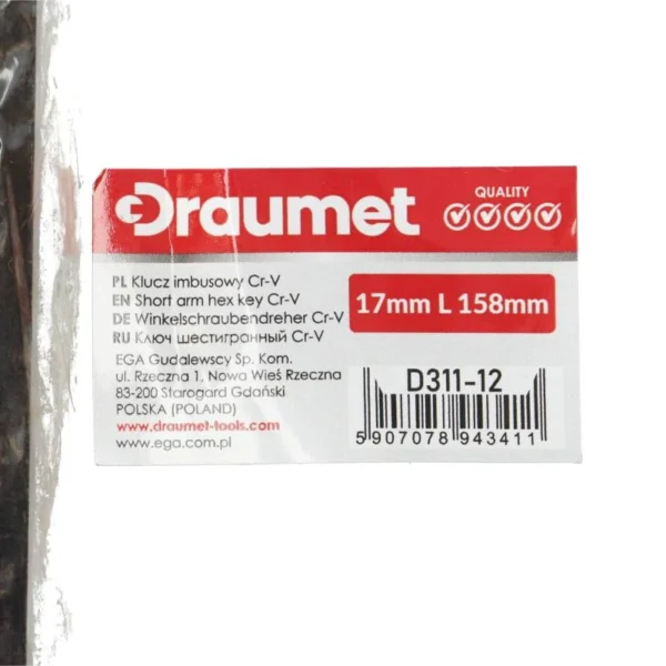 4341_6 Imbus ključ 17mm DRAUMET 4341