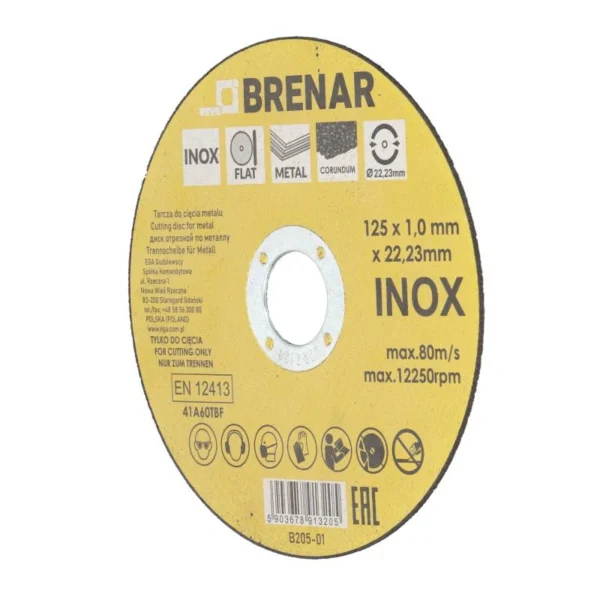 Rezna ploča za metal/INOX 125x1x22,2mm BRENAR B205-01